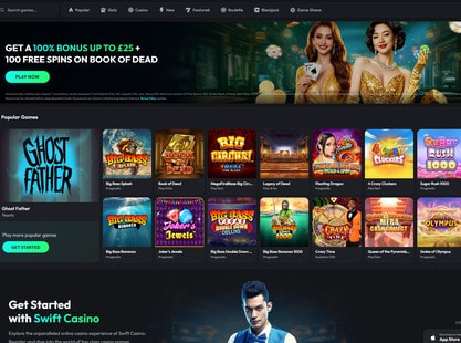 Swift Casino Desktop View