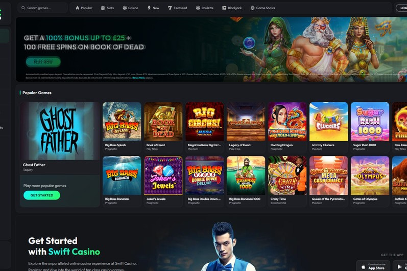 Swift Casino Homepage