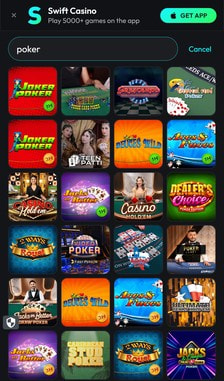 Swift Casino Poker Overview