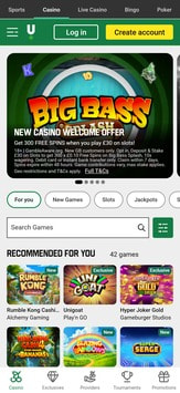 Unibet Mobile View