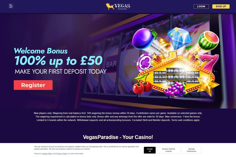 Vegas Paradise Homepage