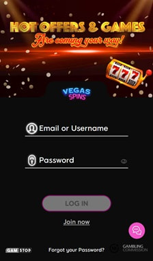 Vegas Spins Casino Registration Step 2