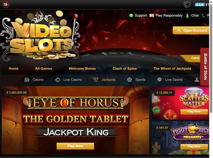 Videoslots Desktop View