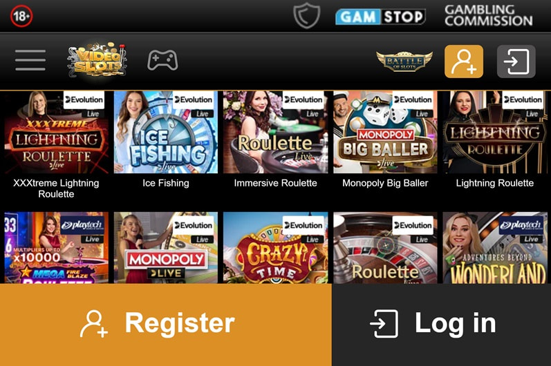 Videoslots Main Page