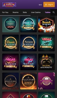 Zodiac Casino Blackjack Overview