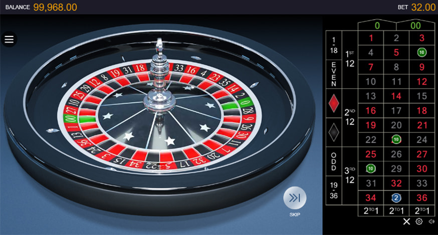 American Roulette table view