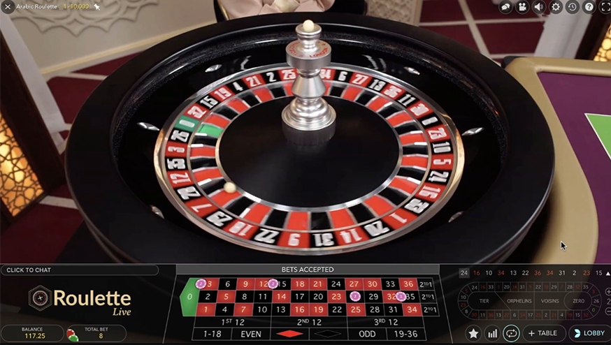 Arabic Roulette table view