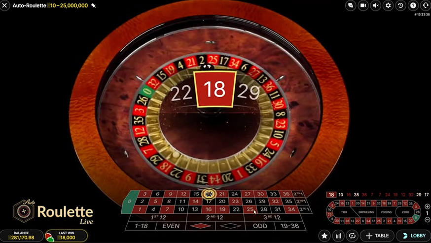 Auto-Roulette gameplay screenshot