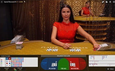 Live Dealer Baccarat Table at Gate 777 Casino