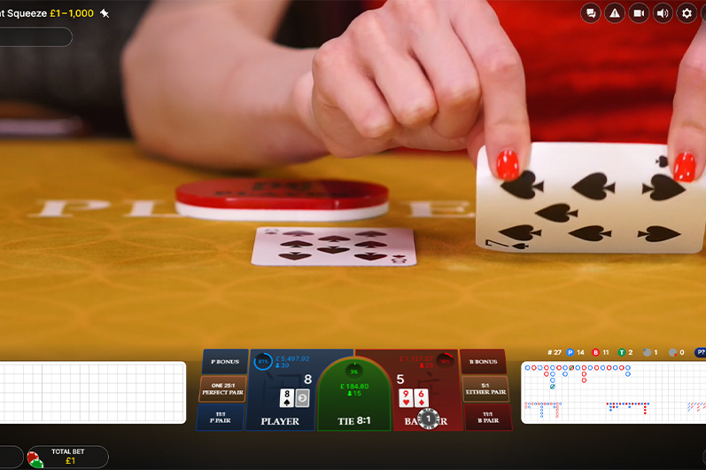 Screenshot from a Session at the Baccarat Squeeze Table