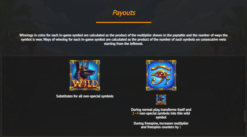 The Paytable of Battle Maidens Cleopatra Online Slot