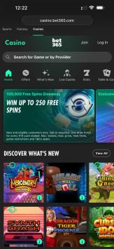 bet365 Mobile View