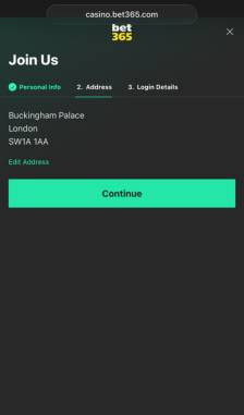 bet365 Registration Step 2