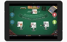 Blackjack Double Exposure at Vegas Hero on Tablet
