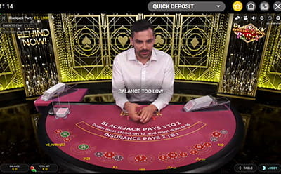 Blackjack Party Live Table via CasinoLuck App