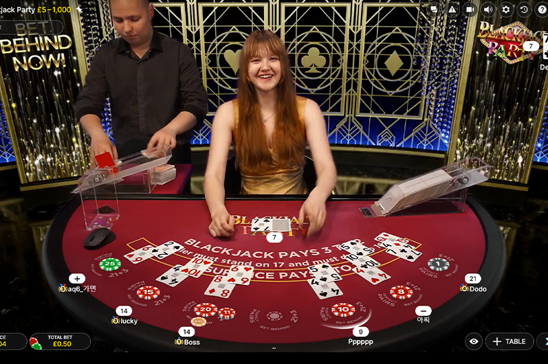 Screenshot from a Session at the Blackjack Party Table