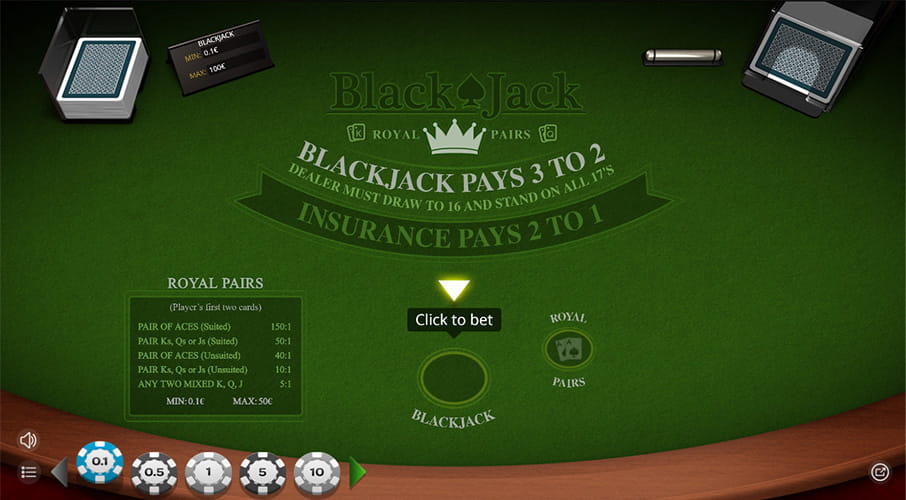 The Blackjack Royal Pairs Demo