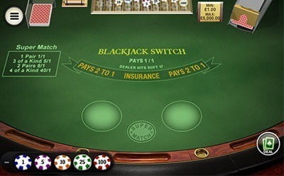 Blackjack Switch at Betfair Casino