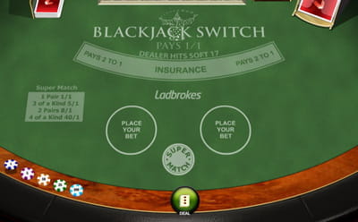 A hand of Blackjack Switch