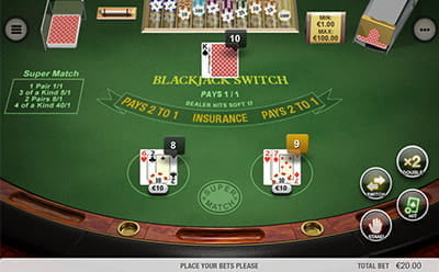Blackjack Switch at the Mobile Mansion Casino