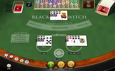 Blackjack Switch -peli netissä