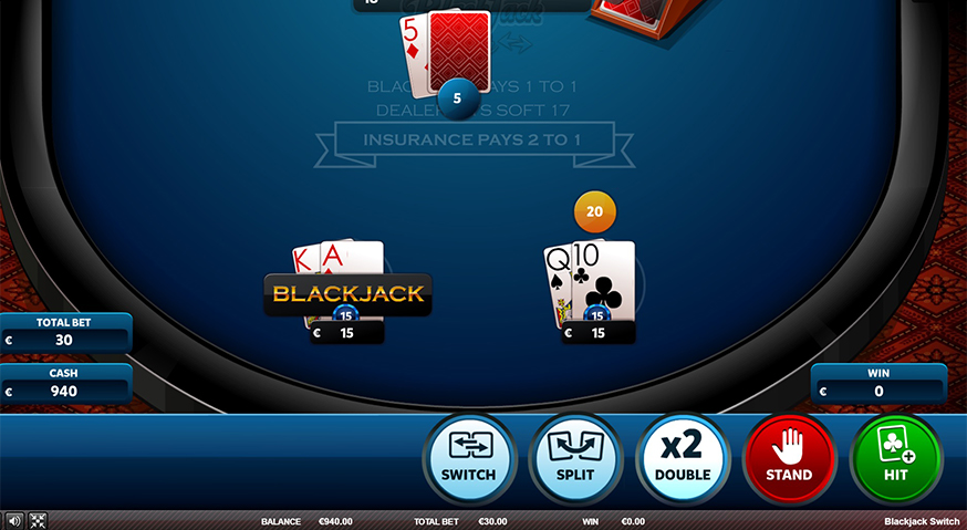 Blackjack Switch table view