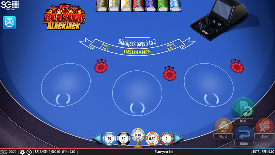 The Blazing 7s Blackjack Demo