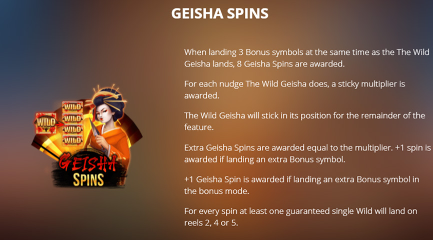 The Paytable of Bushido Ways xNudge Online Slot