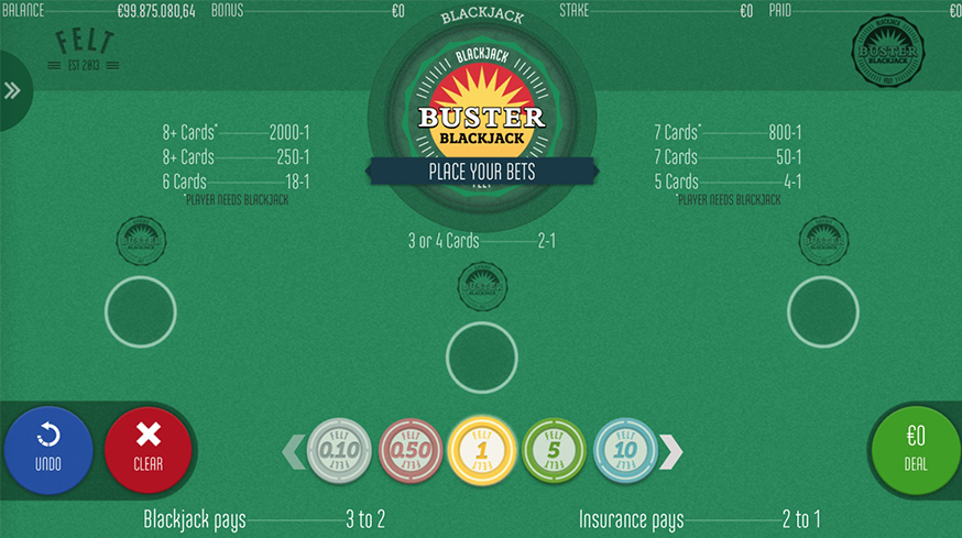 Buster Blackjack table view