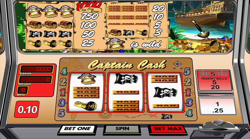 Paytable of Captain Cash Slot