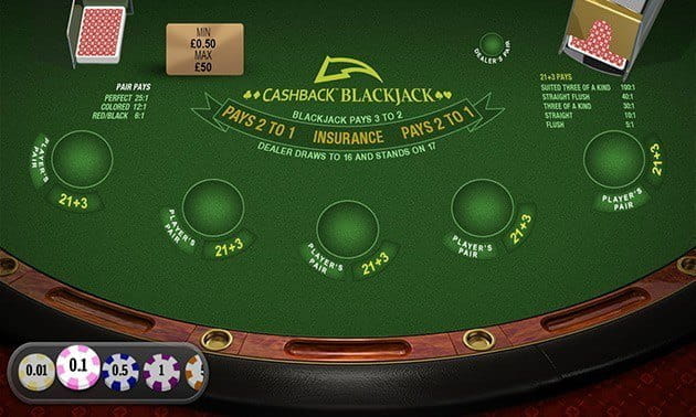 Cashback Blackjack at Mansion Casino