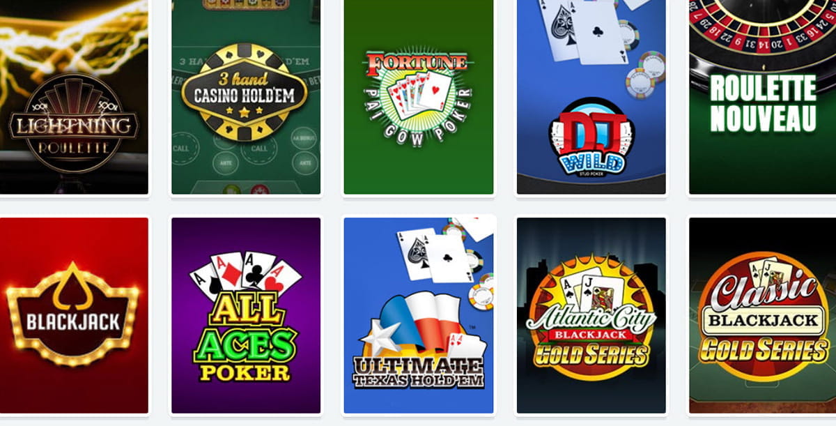 Casilando Table Games Selection
