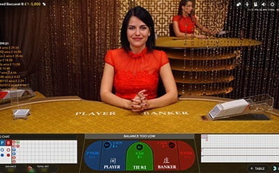 Casino Room’s Live Dealer Baccarat Table