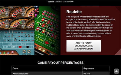 Casino Action Mobile Roulette