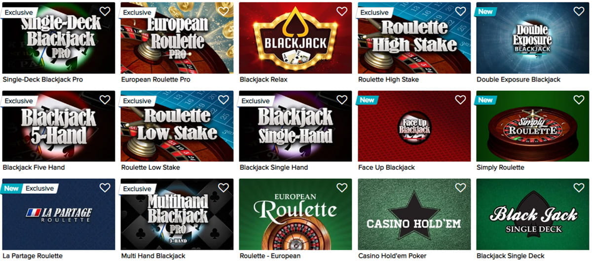 A Selection of CasinoEuro Table Games