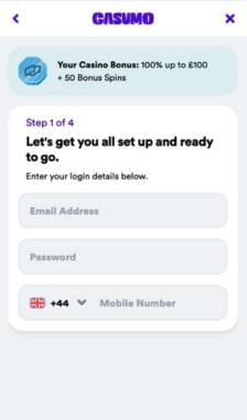 Casumo Registration Step 1