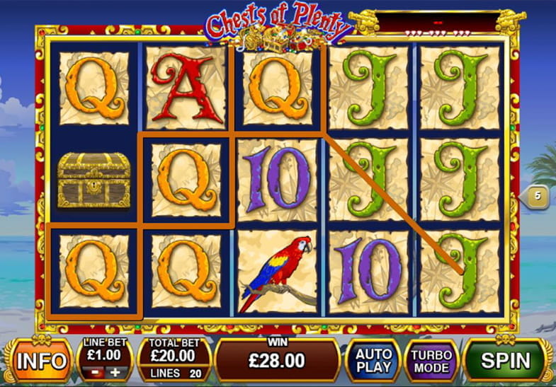 Chests of Plenty is a popular video slot which can be found in numerous online casinos offering Playtech software.The pirate-themed game has 5 reels and 20 pay lines and offers a tempting progressive jackpot for those looking for the huge winnings.