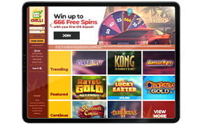 Chilli Mobile Casino on iPad