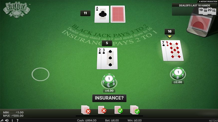 Blackjack Classic gameplay screenshot