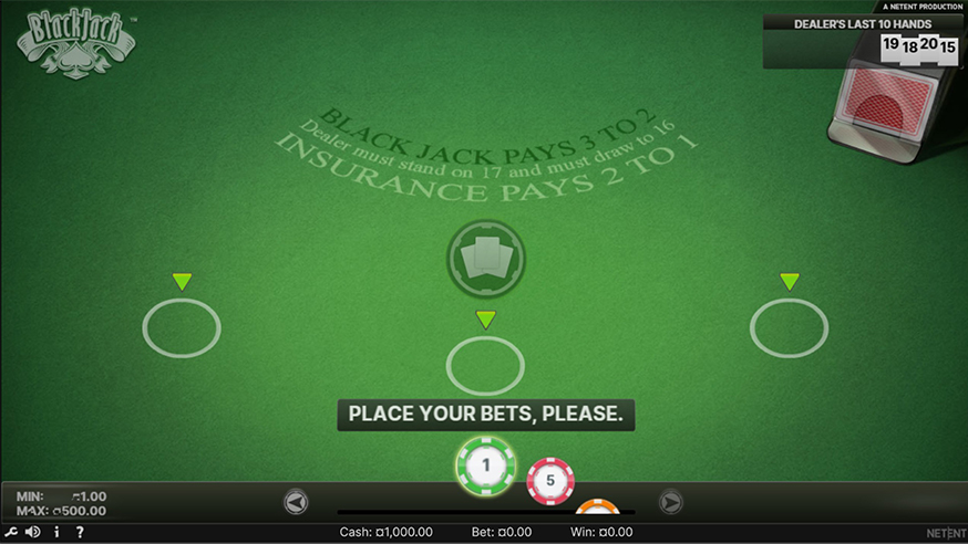 Blackjack Classic table view