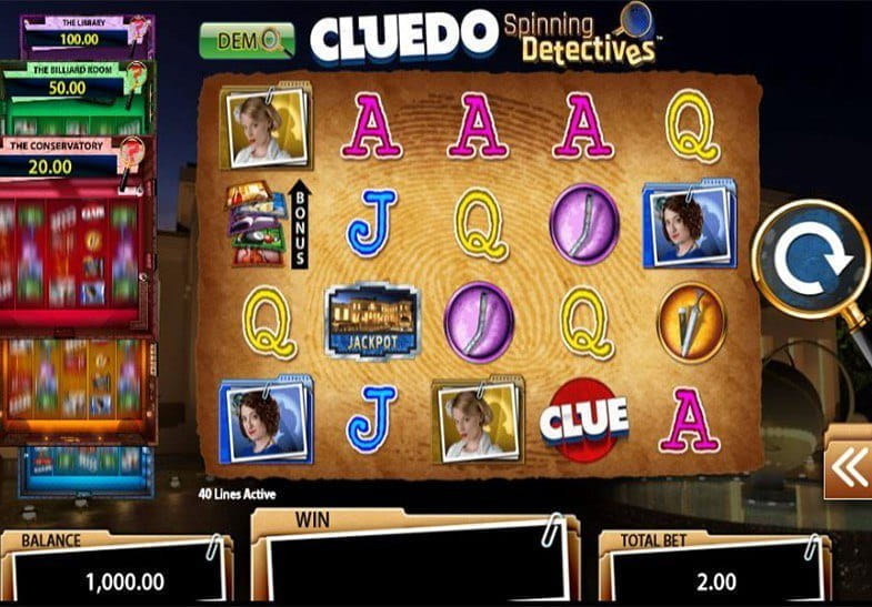 Free Demo of the Cluedo Spinning Detectives Slot Game