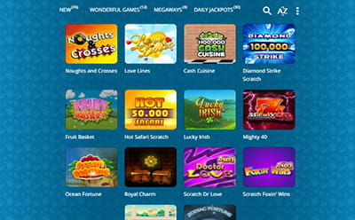 Costa Games Mobile Scratcards Selection