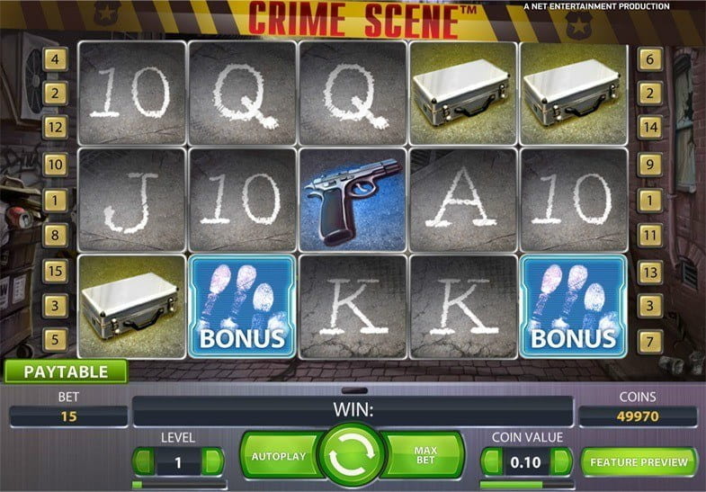 Free demo of the Crime Scene Slot game