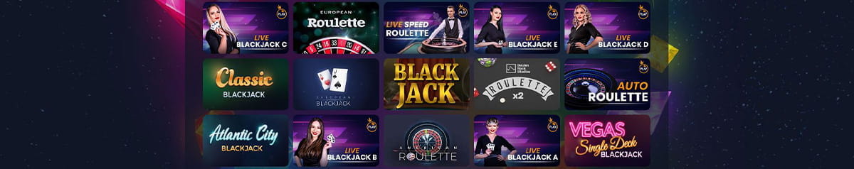 The Crystal Slots Casino Table Games Catalogue