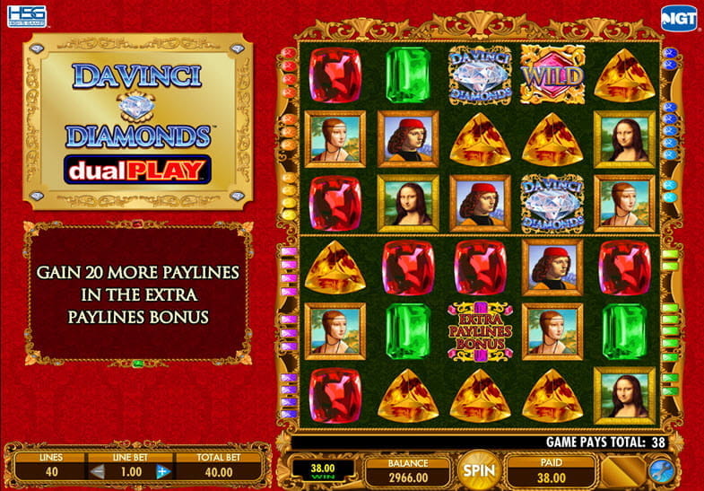 Play Da Vinci Diamonds Dual Play for Free