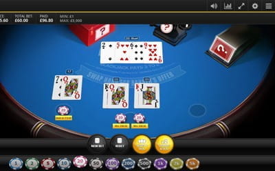 The Game Starts with Making a Deal or Not Having a Deal and Then the Player Continues by Hit, Stand or Split their Hand. Two Kings Are Split Hands while The First Hand Did Not Qualify in the Game as The Player Selected the 'Deal' Option. The Dealer Busted Holding 22 Total Value of Their Hand while the Player Won. 