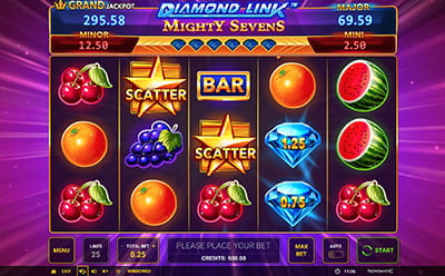 Der Diamond Link Mighty Seven Online Slot bei Novoline