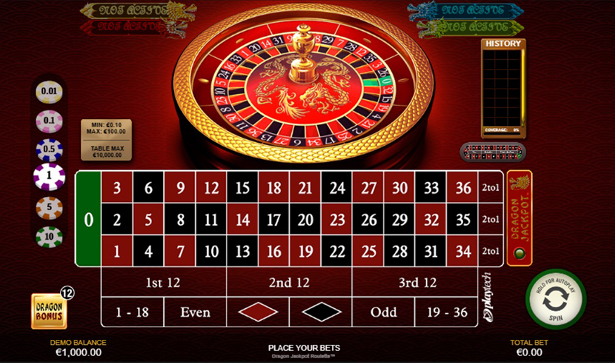 Dragon Jackpot Roulette table view