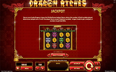 Dragon Riches Progressive Slot Jackpot Rules