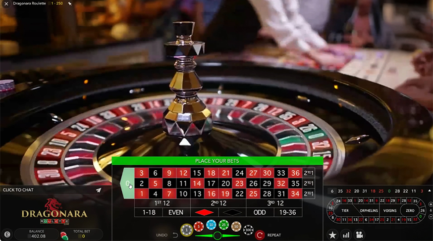 Dragonara Roulette table view
